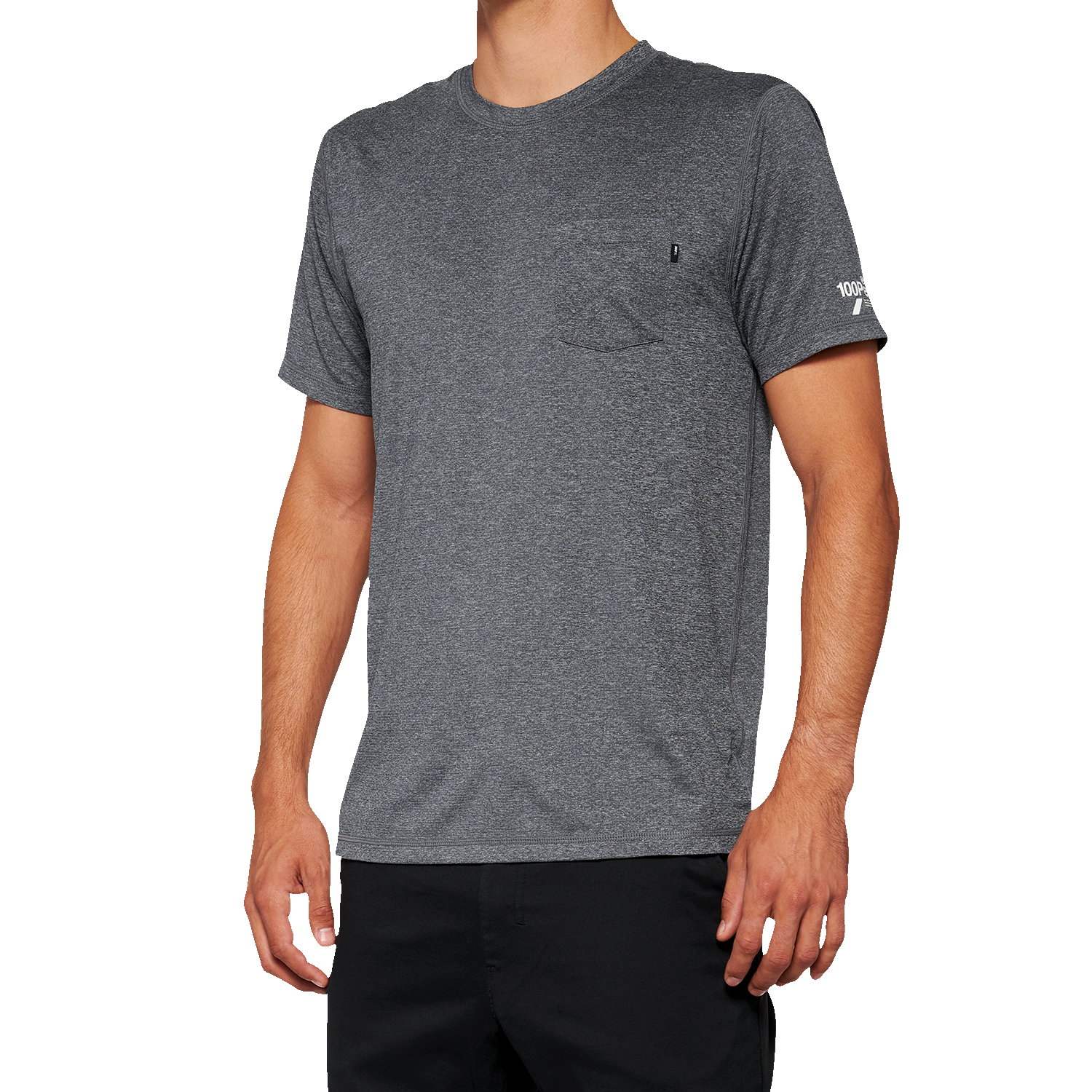 100% Mission Athletic T-Shirt - Charcoal - Small 20014-00010