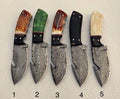 Damascus Steel Deer Guthook Skinner Knives