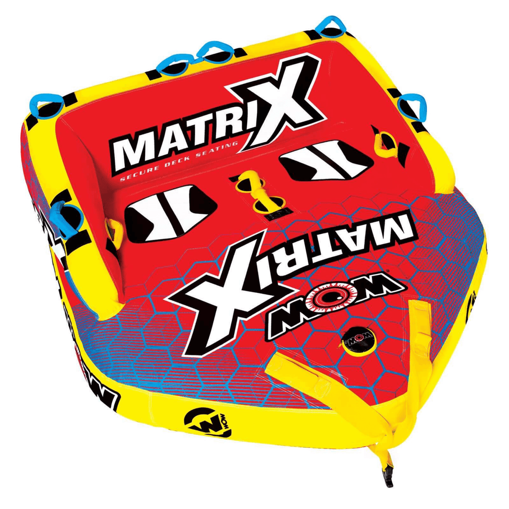 WOW Watersports Matrix Towable Boat Tube w Secure Seating for 1-4 Persons