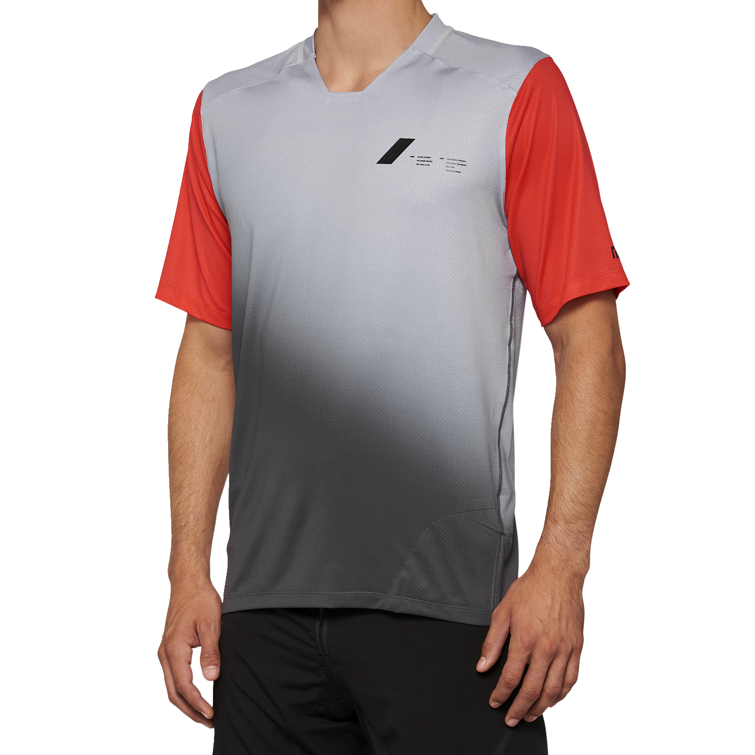 100% Celium Jersey - Short-Sleeve - Gray/Racer Red - Medium 40011-00011