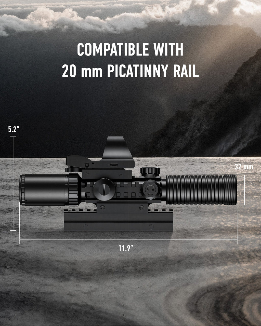 PINTY 4-in-1 3-9x32 Rifle Scope Combo