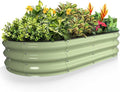 Kesfitt Raised Garden Bed Kit,Outdoor Galvanized Planter Raised Boxes with Safety Edging and Gloves,Large Metal Raised Garden Beds for Gardening Vegetables,Fruits,Flower(4x2x1FT)
