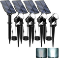Solar Spot Lights Outdoor, Solar Landscape Spotlights IP65 Waterproof 9.8ft Cable, Auto On/Off Outdoor Wall Lights for Garden Yard Driveway Porch Walkway Pool (1-in-1 6000K Cold White 4 Pack)