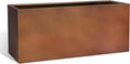 Worth Garden Metal Planter Box - 30" L x 11" W x 13" H Matte Bronze Heavy Duty Large Rectangular Steel Modern Plant Pot, Indoor Outdoor - Insert Plate with Drain Holes, Air Vents, No Assembly Required