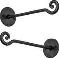 RTZEN Plant Hangers Outdoor or Indoor - Wrought Iron Metal Hanger Indoor Hook - Heavy Duty Wall Bracket Hooks for Hanging Plants Baskets Lanterns Wind Chimes - 2 Pack (Black Swirl Hooks)