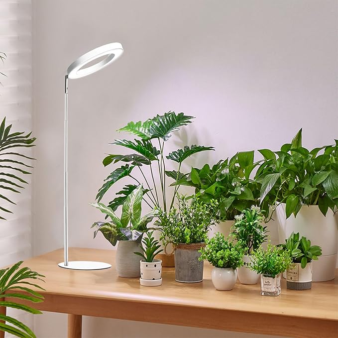 yadoker Plant Grow Light for Indoor Plant,Desk LED Grow Light,Height Adjustable,Automatic Timer with 8/12/16 Hours,10-Level Brightness,Ideal for Small Plant Grow