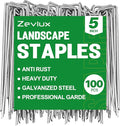 5 Inch Landscape Staples Galvanized Garden Stakes, Heavy Duty Garden Pins for Fences, Lawns, Weed Barriers and Landscape Fabrics, Irrigation Hose,Yard Lawn, Landscape Fabric. (5 inch, 100)