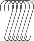 6 Pack 16 Inch Extra Large S Hooks for Hanging Plants, Rust-Proof Heavy Duty Tree Branch Hook Plant Hooks Outdoor for Hanging Bird Feeder,Patio,Indoor Uses