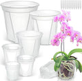 3.9-9.4 Inch Big Size Clear Nursery Pots with Drainage, 6 Sizes 10 Packs Nursery Garden Pots with 10 Plant Labels for Seedling Plants, Nursery Pots Variety for Indoor Outdoor Seed Starter Flower Pots