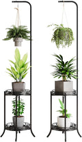 COPREE 2-tier Hanging Plant Stand 2 Pack, Space-Saving Iron Planter Shelves Flower Pot Organizer Rack Multiple Flower Pot Display Holder Shelf Indoor Outdoor Heavy Duty Planter Shelving Unit