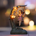 Garden Flower Fairy Outdoor Statue, Patio Lawn Yard Porch Decor, Funny Swing Ornaments, 9.05 Inches Tall