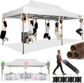 COBIZI 10x20 Pop Up Canopy Heavy Duty Without Sidewalls, Commercial Heavy Duty Pop Up Tent for Parties All Weather Waterproof and UV 50+ Wedding Tent with Roller Bag(Legs Upgraded),White