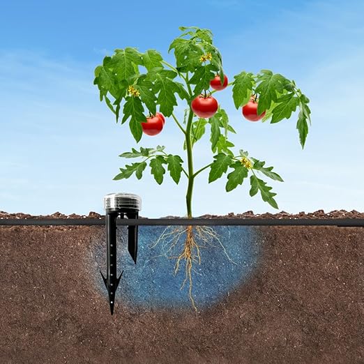 Spike 4-Pack - Deep Underground Dripper, Tree & Plant Root Watering Drip Irrigation & Fertilizer Stake (1/2" Female NPT Compatible with All Connectors, Water Hose, Drip & PVC)