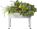 Raised Garden Bed, Garden Raised Planter Box with Legs, Galvanized Garden Planter for Herbs and Vegetables (24" Grey)