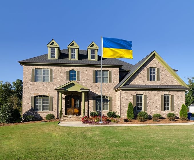 Ukraine Flag 2x3FT Ukrainian National Polyester Flag With 2 Grommets For Patriotic Ukrainian Themed Festival Events Party Decoration(Ukraine, 2x3FT)