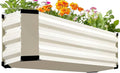 KING BIRD Raised Garden Bed Kit with Bottom 2025 Upgraded Galvanized Planter Garden Box Outdoor & Indoor for Gardening, Vegetables, Flowers, Beige, 35.4x11.8x11.8 in