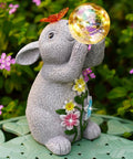Solar Rabbit Outdoor Garden Statues: Outside Decor with Lights Clearance for Yard Art Lawn Ornaments Porch Patio Balcony Home House - Birthday Gifts for Grandma Mom Women
