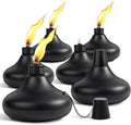 Upgraded Tabletop Torches Set of 6, 24oz Citronella Candles for Outdoor, Metal Table Top Torches for Outside, Refillable Torch Lanterns for Patio, Yard, Deck, Garden, Party