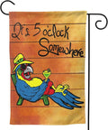 It's 5 O'Clock Somewhere Garden Flag 12x18 Inch Outdoor Decoration Banner Spring Summer Tropical Beach House Flags Yard Farmhouse Garden Deco Indoor Sign, Colour 1