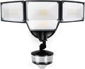 LUTEC 84W 9500LM LED Security Light Motion Sensor Outdoor Lights with Night Light, 4 Head LED Flood Lights Outdoor 5000K Daylight, IP65 Waterproof, Motion Detected Lights for Outside (Black)
