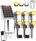 CLY 6 in 1 Solar Spotlights Landscape Outdoor Garden, Solar Spotlights IP66 Waterproof Landscape Lighting with Remote 18M Cable for Garden, Lawn, Patio, 2700K/4000K/6500K