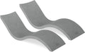Ledge Lounger - Signature Chaise - Inside Pool & Sun Shelf Lounge Chair - Designed for Shallow Shelves Up to 9” - Compatible with All Pool Types - Poolside & Sun Deck Tanning - Set of 2 - Granite Grey