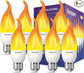 Hompavo Upgraded LED Flame Light Bulbs, 3 Modes Flickering Light Bulbs, E26 Chandelier Base Candle Fire Light Bulb for Halloween Christmas Party Porch Indoor & Outdoor Home Decoration - 8 Pack