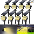 Solar Spot Lights Outdoor, [8 Pack/50LED] Solar Lights Outdoor Waterproof IP67, Dusk-to-Dawn 3 Lighting Modes Adjustable Landscape Spotlight for Garden, Yard, Pathway