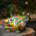 MININOVA Solar Mosaic Turtle Statues Outdoor Garden Decorations with Waterproof Mosaic Light Yard Lawn Porch Patio Home Ornaments Gifts for Women