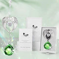 Sympathy Gift Modern Grief Gift for Lose of Loved Ones, Memorial Suncatcher with 40mm Crystal Ball, Sorry for Your Lose Rainbow Maker, Bereavement Gift Idea Angel Wings Design, Green
