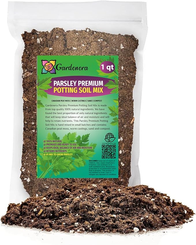 Premium Parsley Plant Potting Mix - Crafted for Vibrant Parsley Growth and Fresh Culinary Flavor - 1 Quart