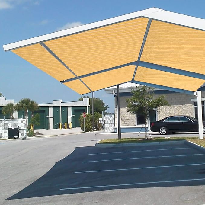 Eden's Decor Straight Flat-Edged Sun Shade Sail Rectangular 6' x 8' Wheat UV-Blocking Outdoor Canopy Fabric Cloth Awning for Pergola Patio Garden Backyard Custom Size