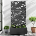 Casaphoria Metal Raised Garden Bed with Trellis and Wheels, 72"x35"x16" Planter Box for Climbing Plants, Vegetables & Vines, Features Drainage Holes and Privacy Screen (Black-Gerald)