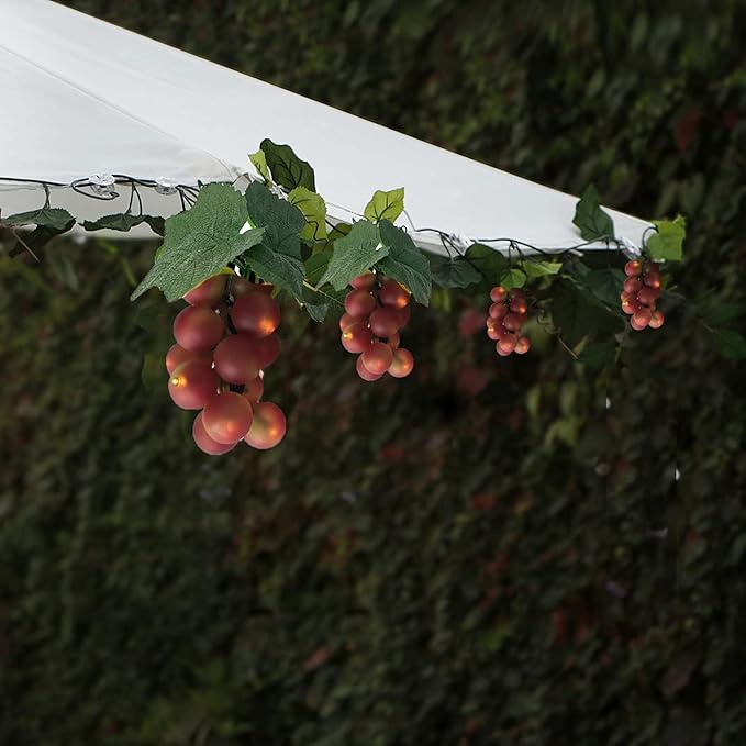 keeda Solar String Lights with Vines, Waterproof 80 LED Grape String Lights Outdoor Patio Light for Bistro Backyard Umbrella Balcony Garden Wedding (Purple)