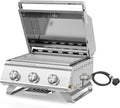 3-Burner 24,000 BTU Portable Flat Top Propane Gas Grill, Heavy-Duty Stainless Steel 2-in-1 Tabletop Grill and Griddle Combo for Commercial BBQ, Outdoor Cooking, Camping,Tailgates & Backyard