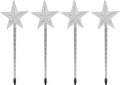 Alpine Corporation Holiday Décor Shooting Star Garden Stake with LED Lights, 4-Pack, Christmas Decoration