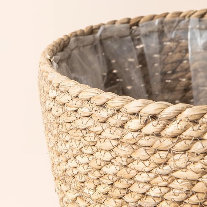 La Jolíe Muse Seagrass Planter Basket Indoor, Flower Pots Cover, Plant Containers, Natural(3-Pack) 10.2"+8.7"+6.7"