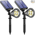 URPOWER Solar Lights Outdoor, Adjustable Solar Spot Lights Outdoor, 2-in-1 Waterproof Solar Landscape Spotlights Wall Light, Dusk-to-Dawn Solar Powered Outdoor Light for Garden, Yard (2 Pack Warm)