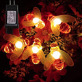 Plug-in Bee String Lights, 33Ft 100 Led Bee Shape Fairy Lights 8 Modes for Garden, Patio, Lawn Decoration (Warm White)