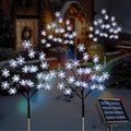 4-Pack 80LED Solar Snowflake Stake Lights - 8 Modes, Waterproof Outdoor Christmas Decorations for Garden, Yard, Pathway, Walkway