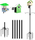 Bird House Pole, 95 Inch Heavy Duty Bird Feeder Pole Mount Kit for Outdoors, Adjustable Bird Feeding Stand, with 2-Hooks, 5-Prong Base for Birds Watching