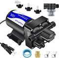 Water Pressure Booster Diaphragm Pump 110V AC for House,70PSI 5GPM Water Transfer Pump with Plug,On Demand 4-Chamber Self-Priming Water Pump with Filter for Bathroom Kitchen Irrigation Spray