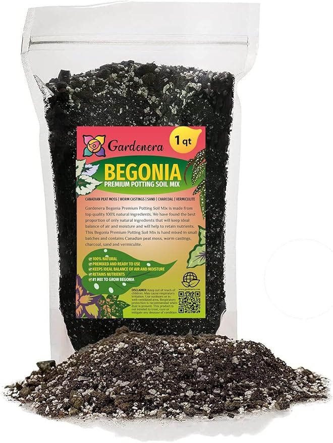Premium Begonia Plant Potting Mix - Crafted for Lush Growth and Captivating Blooms - 1 Quart