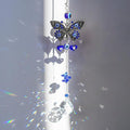 Turkish Blue Evil Eye Butterfly Wall Hanging with Crystal Suncatcher Ornament for Home Decor Protection Good Luck Blessing Housewarming Birthday Gift