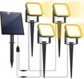 Solar Spot Lights Outdoor, 20 LED IP65 Waterproof Solar Landscape Lights, Dusk-to-Dawn 3000K Warm White Outdoor Light for Yard Garden Driveway Porch Walkway, 4-in-1
