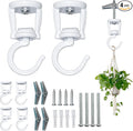Ceiling Hooks for Hanging Plants (4 PCS White),Heavy Duty Metal Plant Hooks, Screw in Hooks for Hanging Birdfeeders, Lamps, Planters, Outdoor Decorative Hooks up to 33 lbs