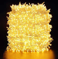 Quntis 328ft 500 LED Christmas String Lights, Waterproof Outdoor/Indoor Fairy Lights 8 Modes Plug in, Warm White Clear Wire for Home Bedroom Wedding Party Holiday Garden Tree Decorations Lighting