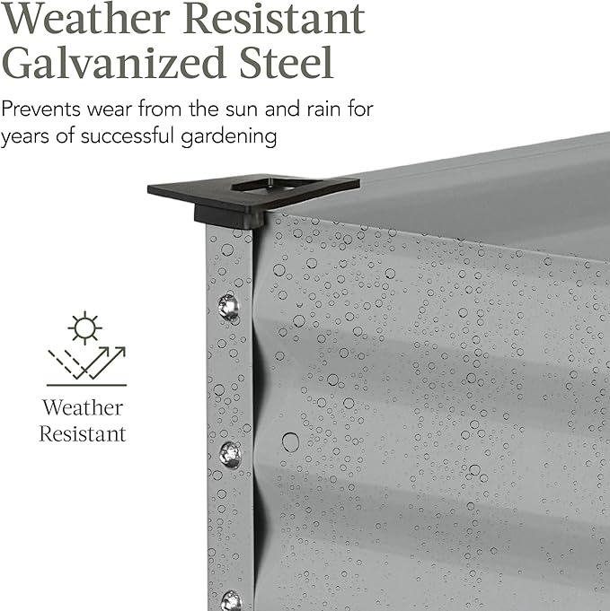 Best Choice Products 48x24x30in Galvanized Raised Garden Bed, Metal Elevated Planter Box, Vegetable Garden for Backyard, Patio, Balcony - Moonlight Gray