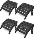 KINGYES Folding Adirondack Ottomans Set of 4 for Adirondack Chair, Black
