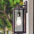 Oil-Rubbed Bronze Dusk to Dawn Outdoor Wall Light, Large 16" Exterior Wall Lantern Waterproof, Brown Farmhouse Porch Sconce, Modern Wall-Mounted Outside Light Fixture for House Garage, Patio Lamp